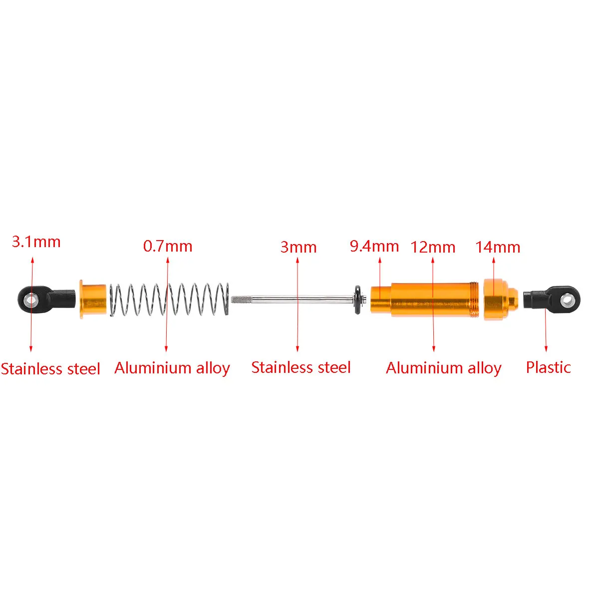 Алюминиевые амортизаторы с бол – обзор и цена Shock Absorber Rc